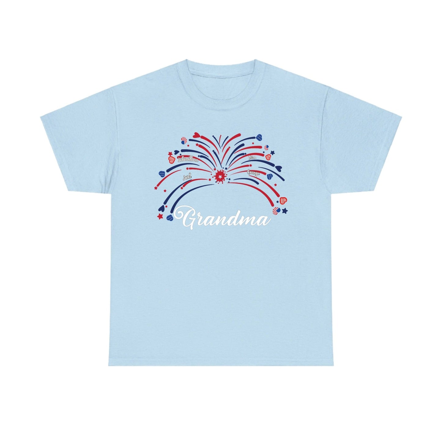 Personalized 4th of July Fireworks Short Sleeve Shirt
