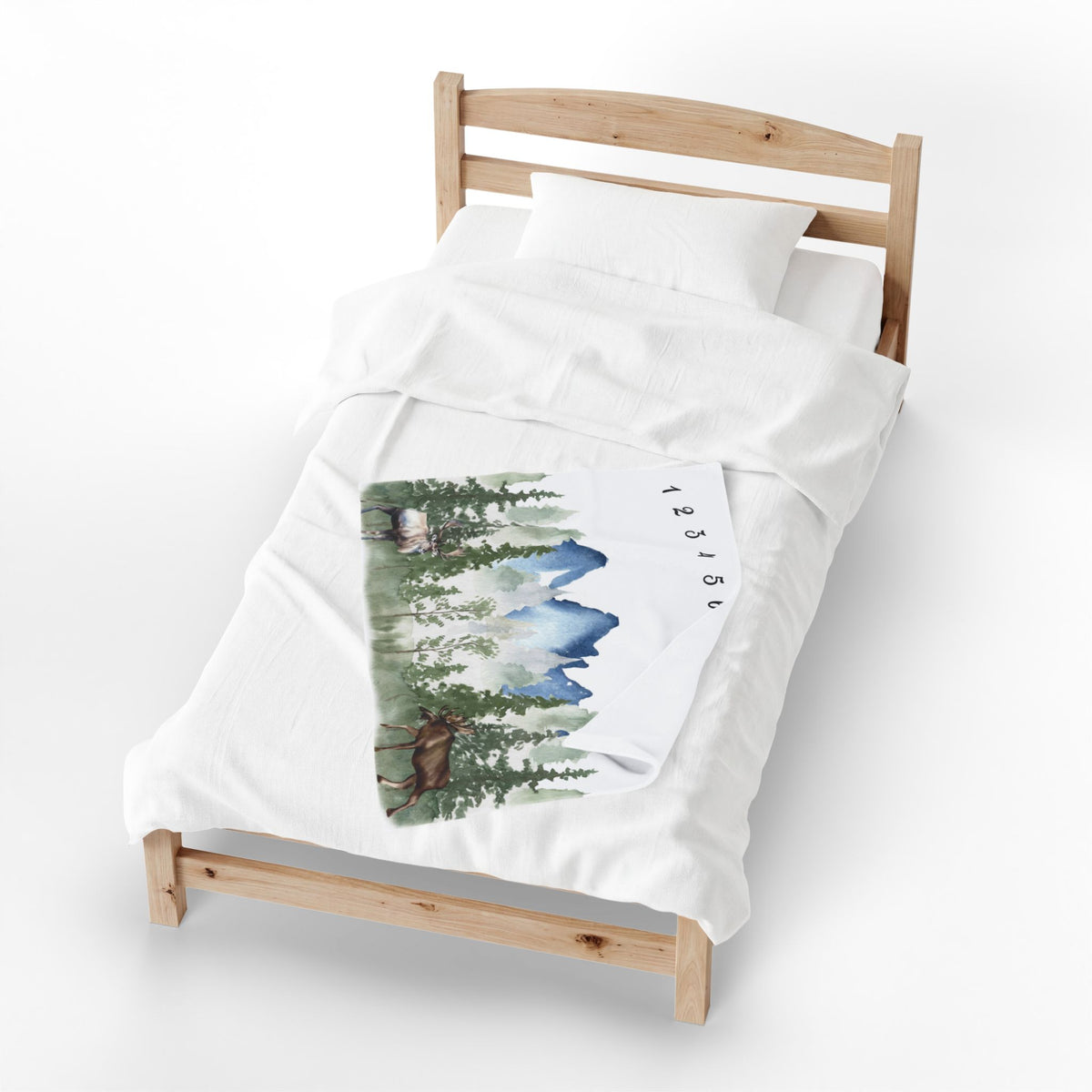 Mountain Wildlife Moose Milestone Velveteen Plush Blanket