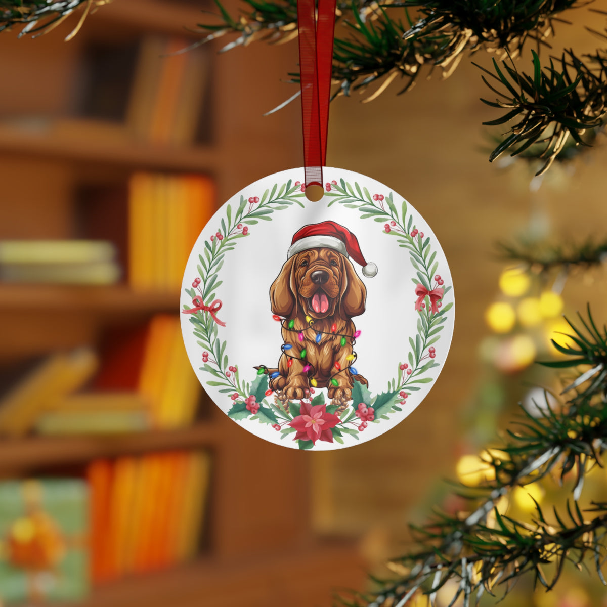 Bloodhound Dog in Lights Ornament
