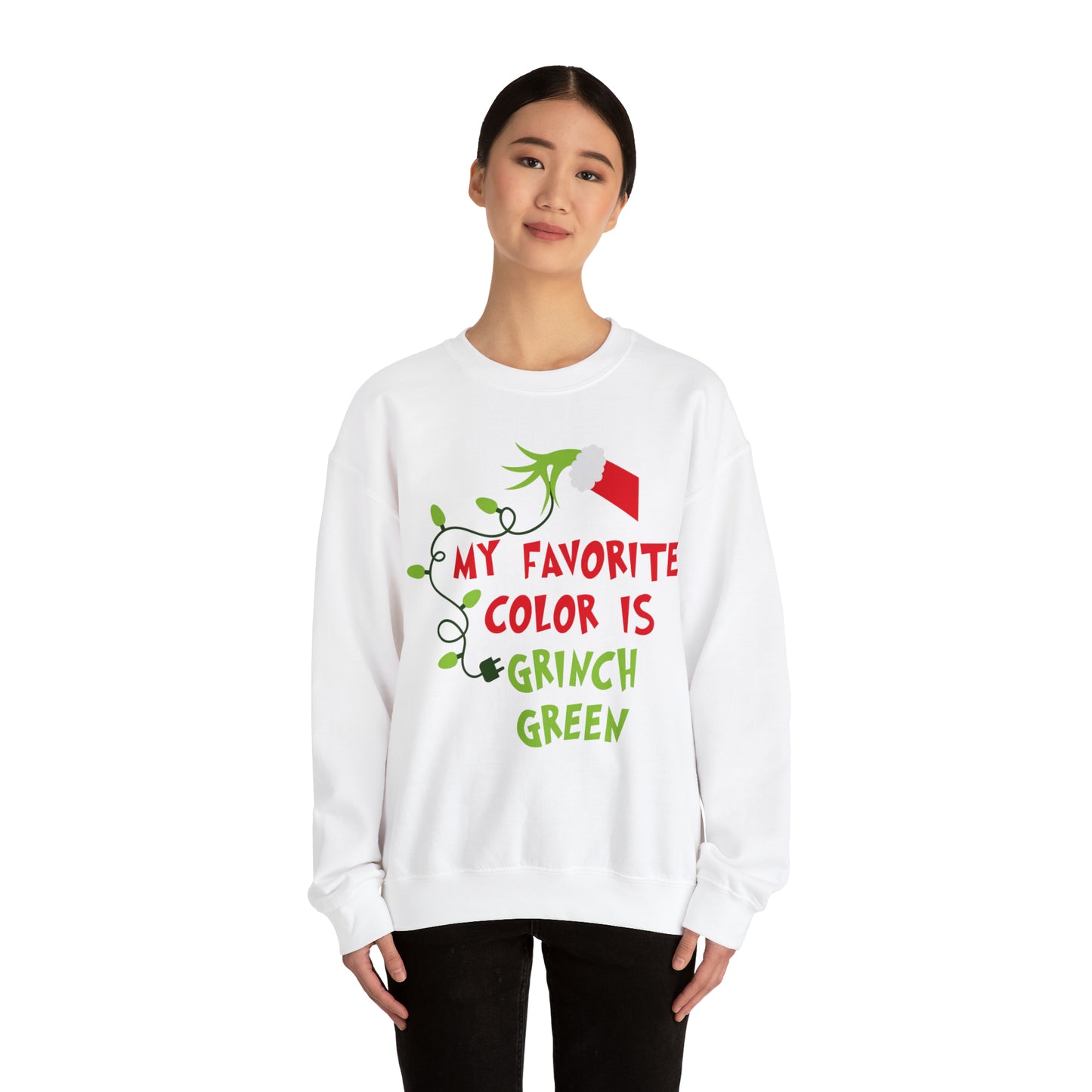 My Favorite Color is Grinch Green Christmas Sweatshirt