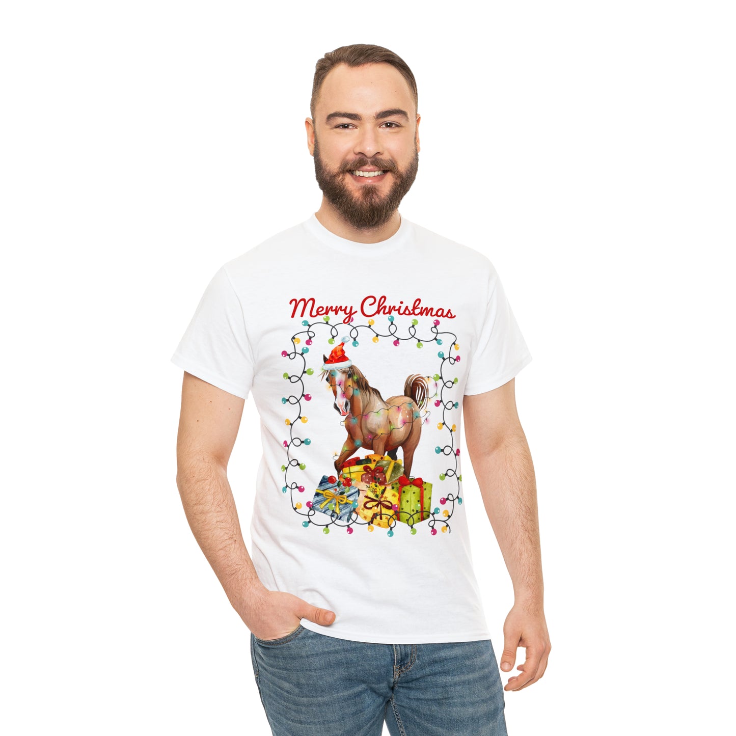 Merry Christmas Horse Christmas Short Sleeve Tee