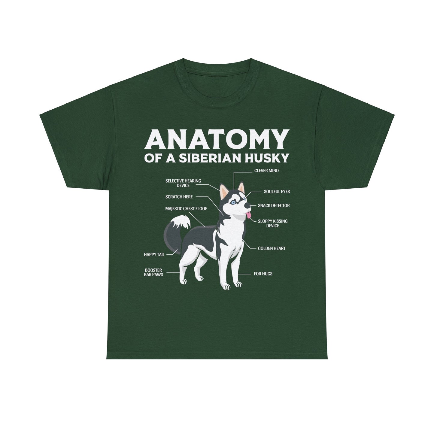 Anatomy of a Siberian Husky Dog Short Sleeve Tee