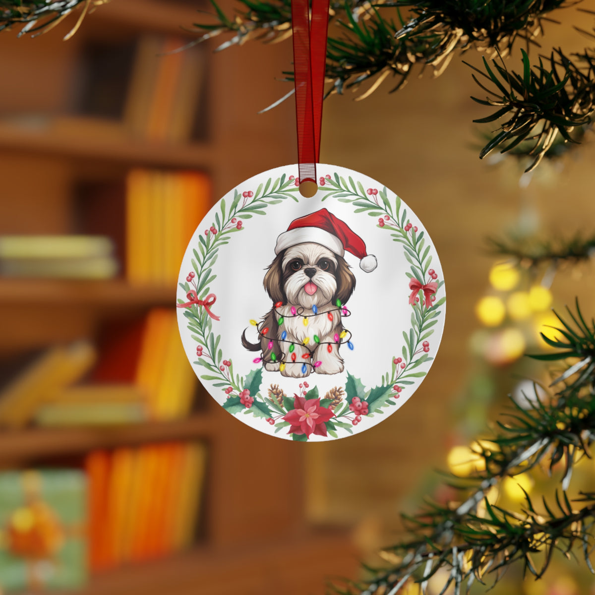 Shih Tzu Dog in Lights Ornament