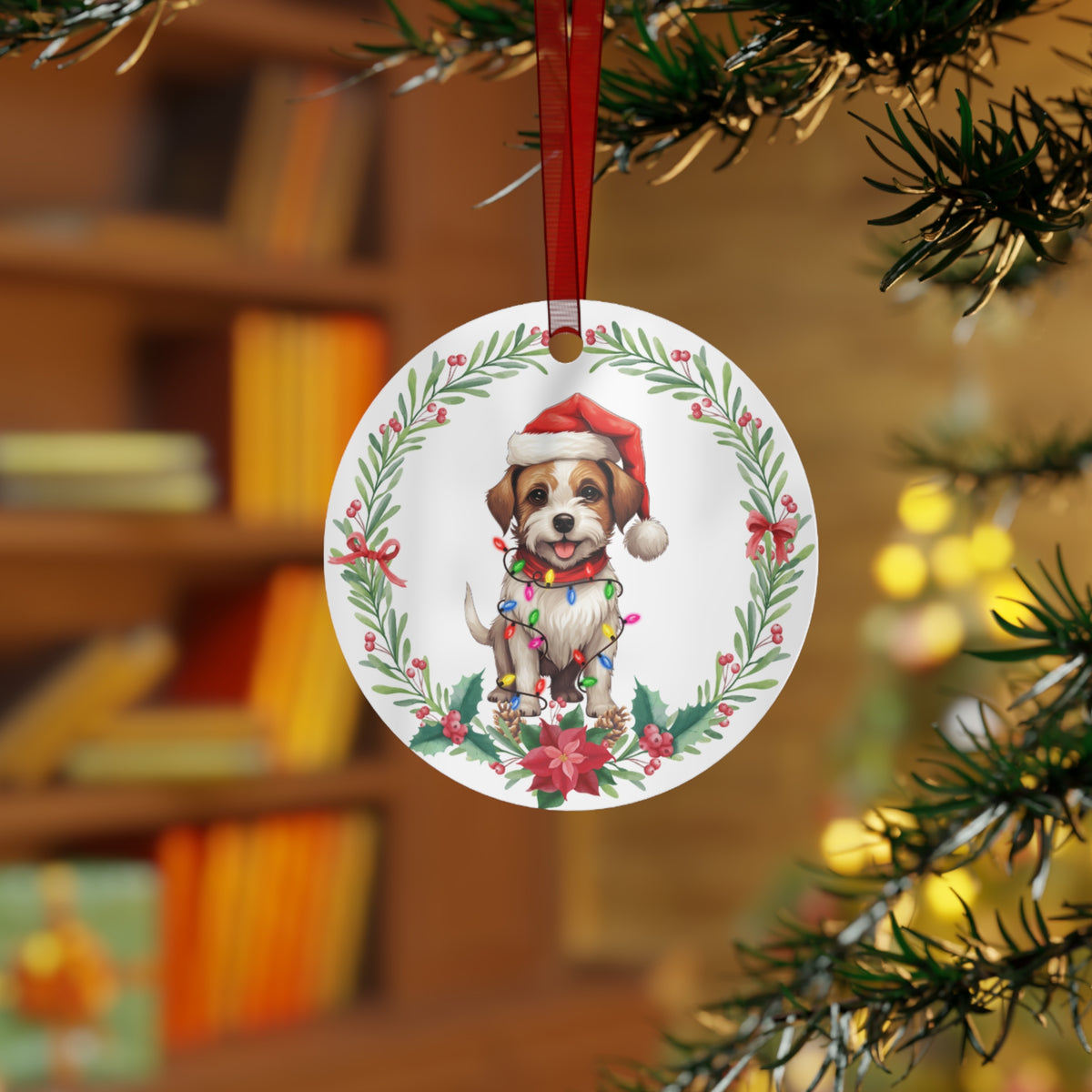 Jack Russell Terrier Dog in Lights Ornament