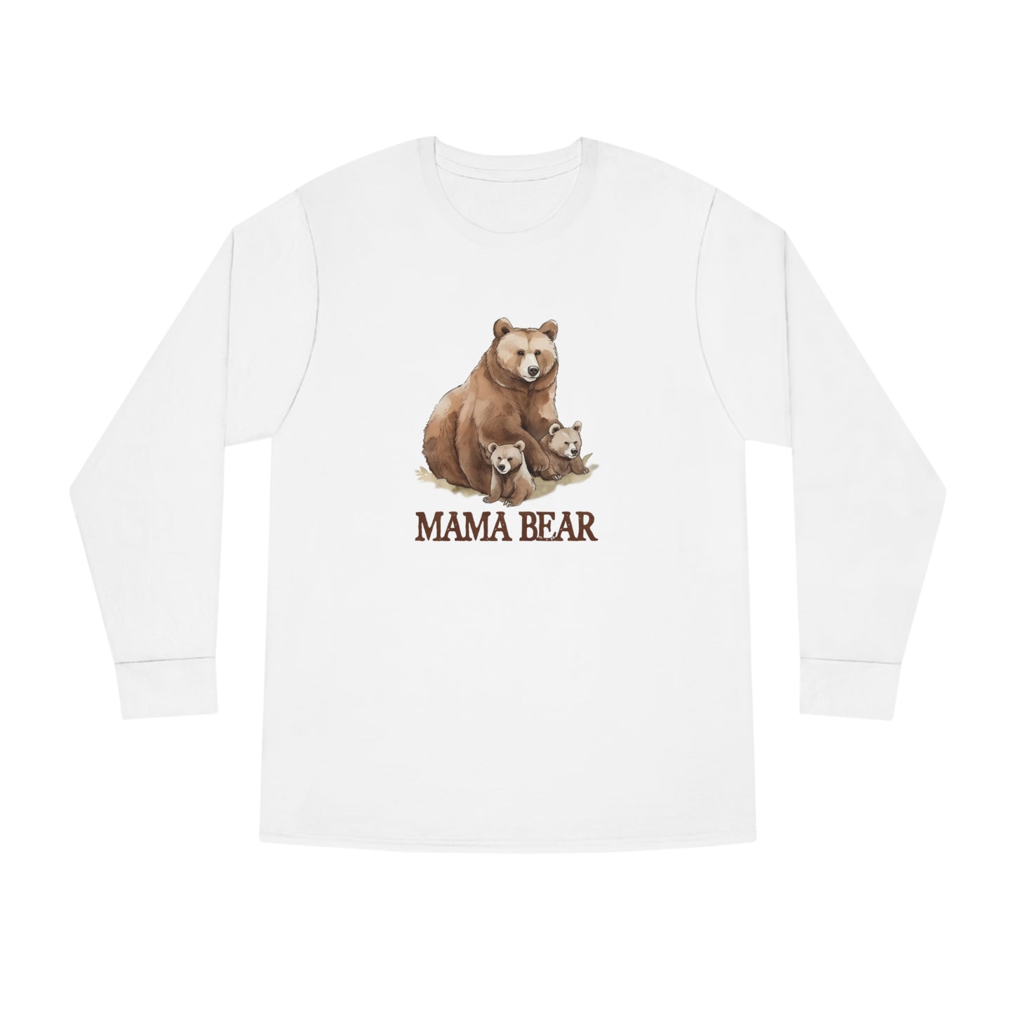 Mama Bear Grizzly Bear with Cubs Long Sleeve T-shirt