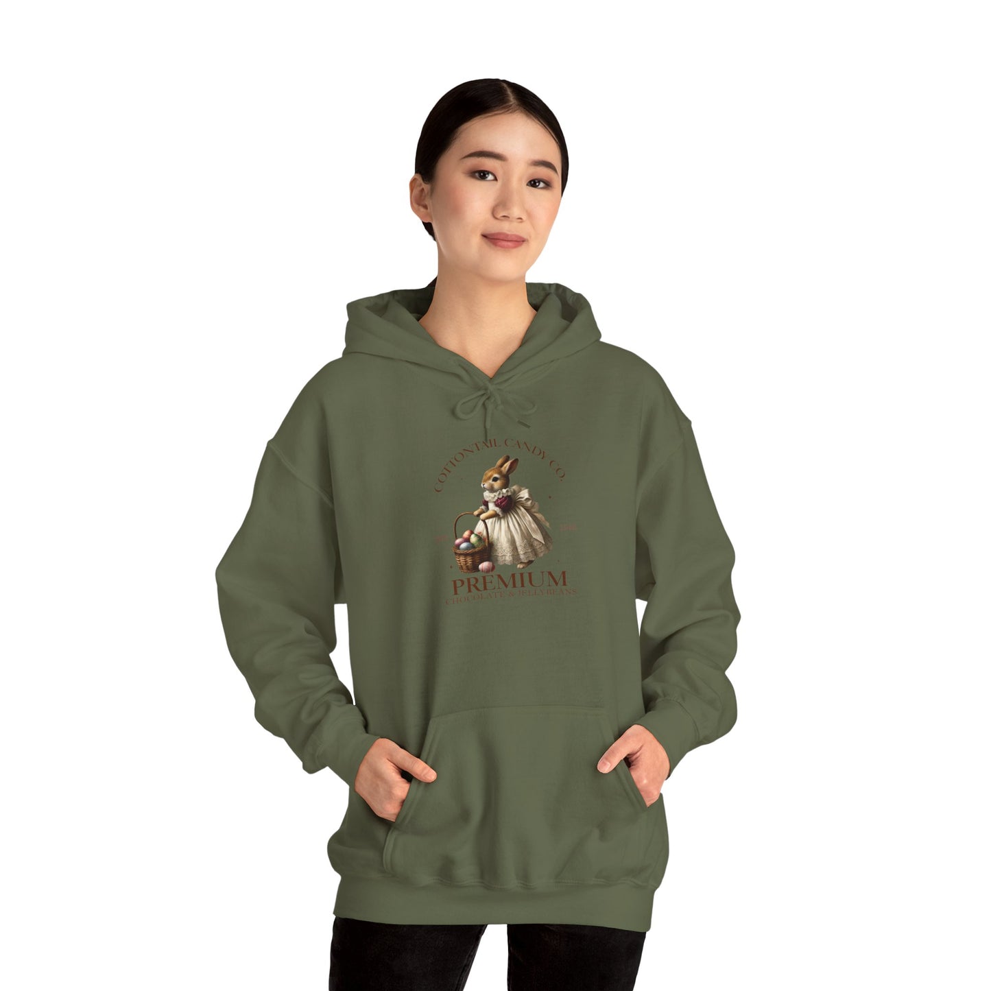 Easter Rabbit Sweatshirt Cottontail Candy Company Pullover Hoodie