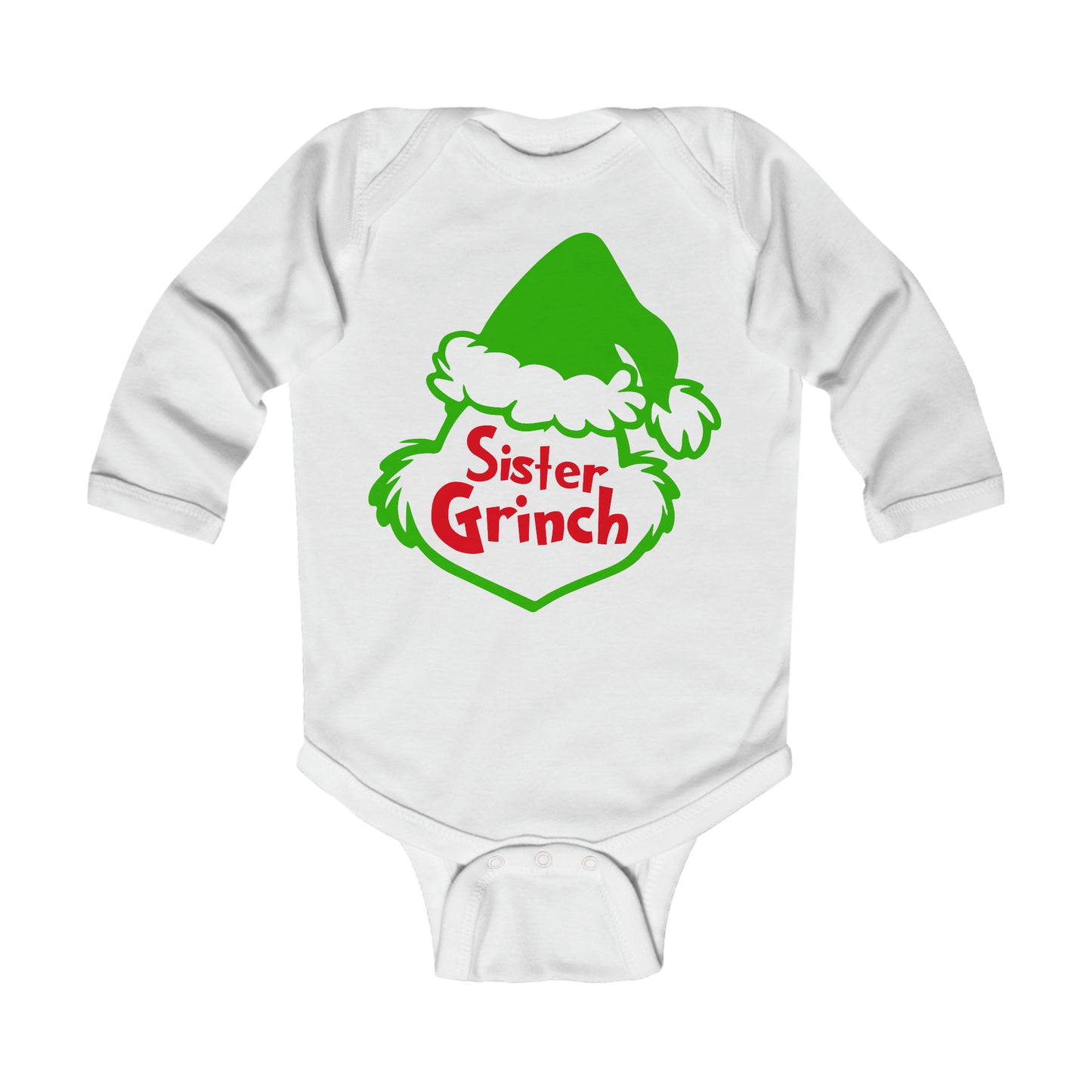 Sister Grinch Christmas Infant Long Sleeve Bodysuit