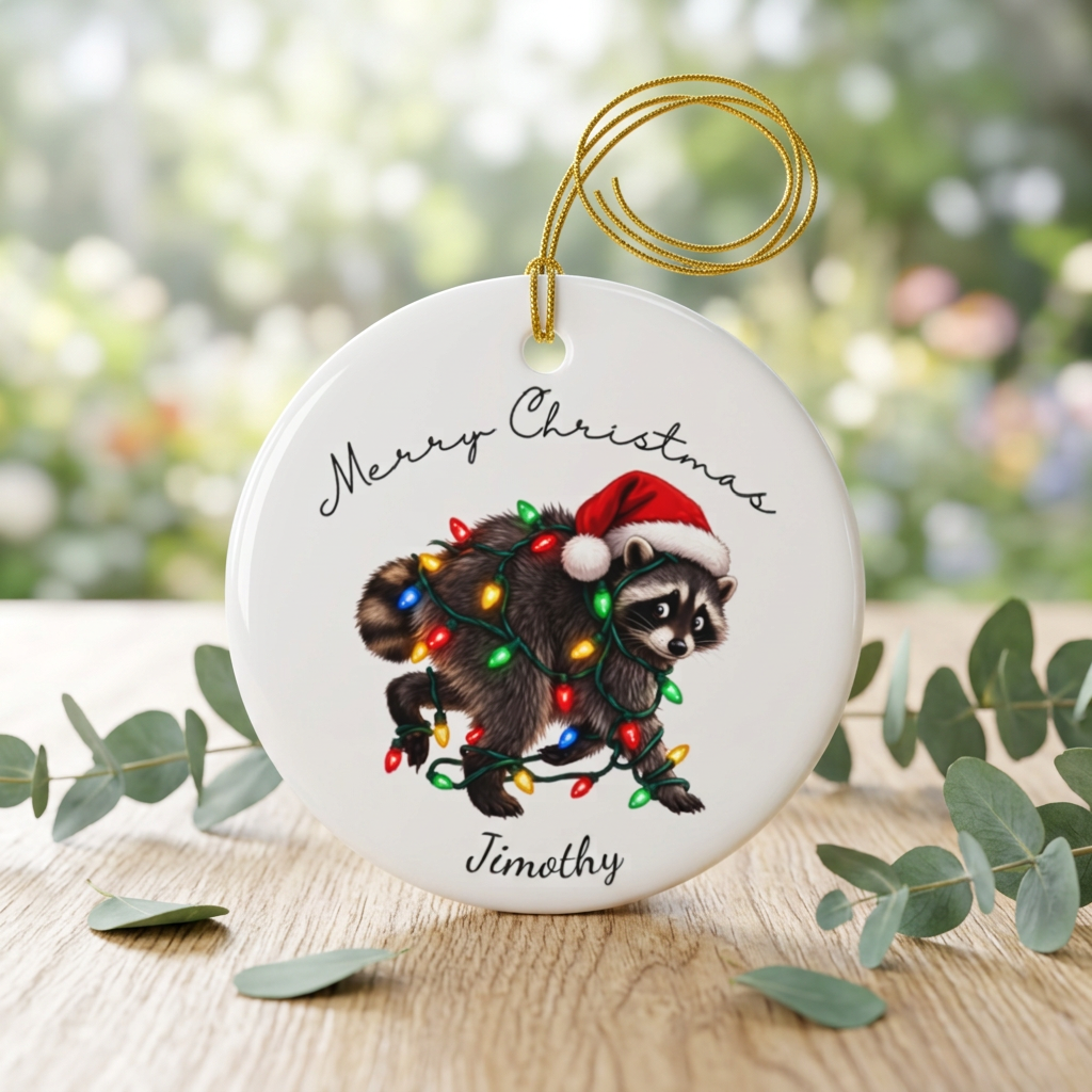Jimothy Racoon Ornament Merry Christmas Gift