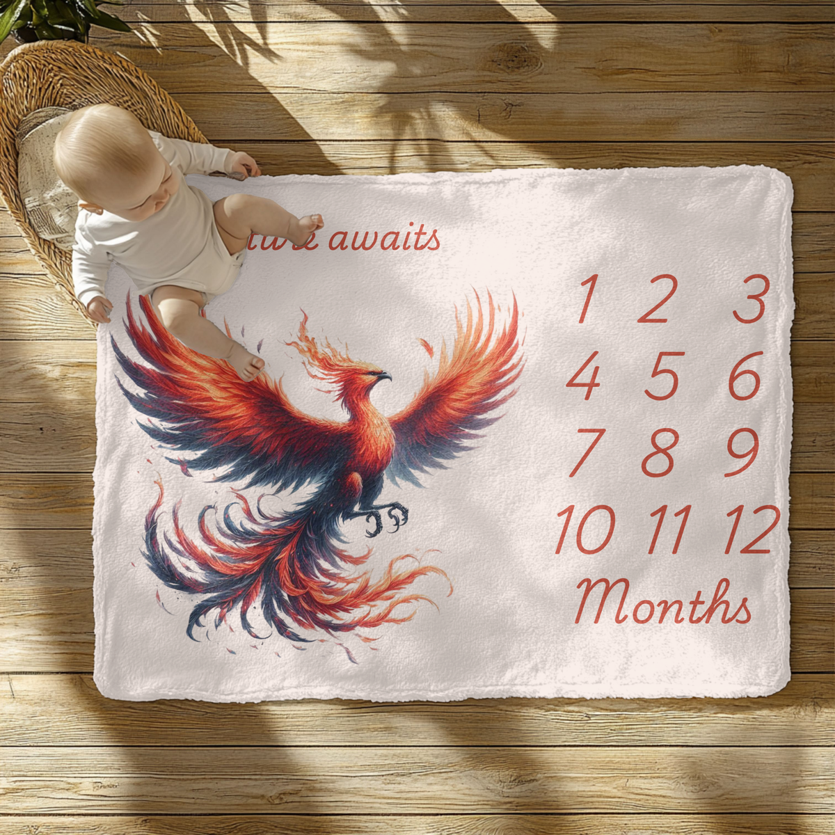 Pheonix Bird Milestone Blanket