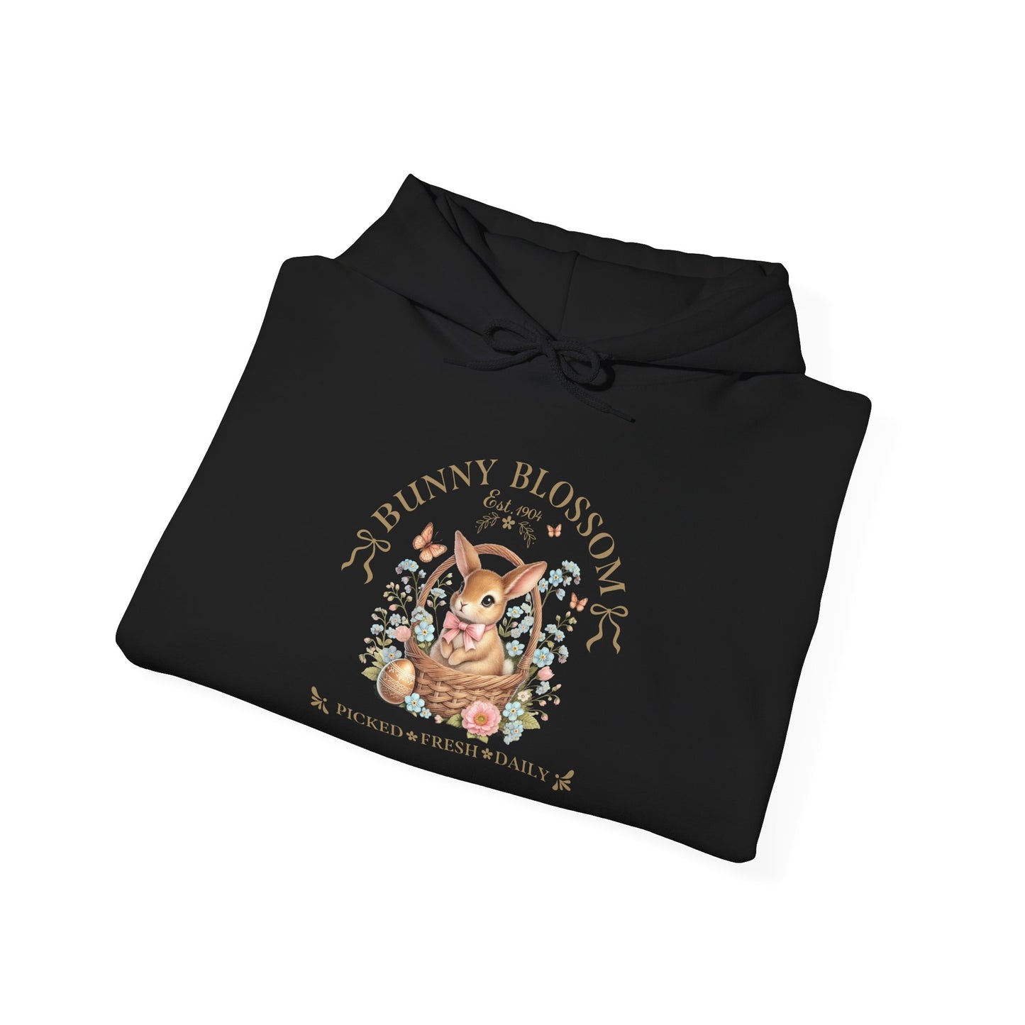 Easter Bunny Blossom Picked Fresh Daily Pullover Hoodie