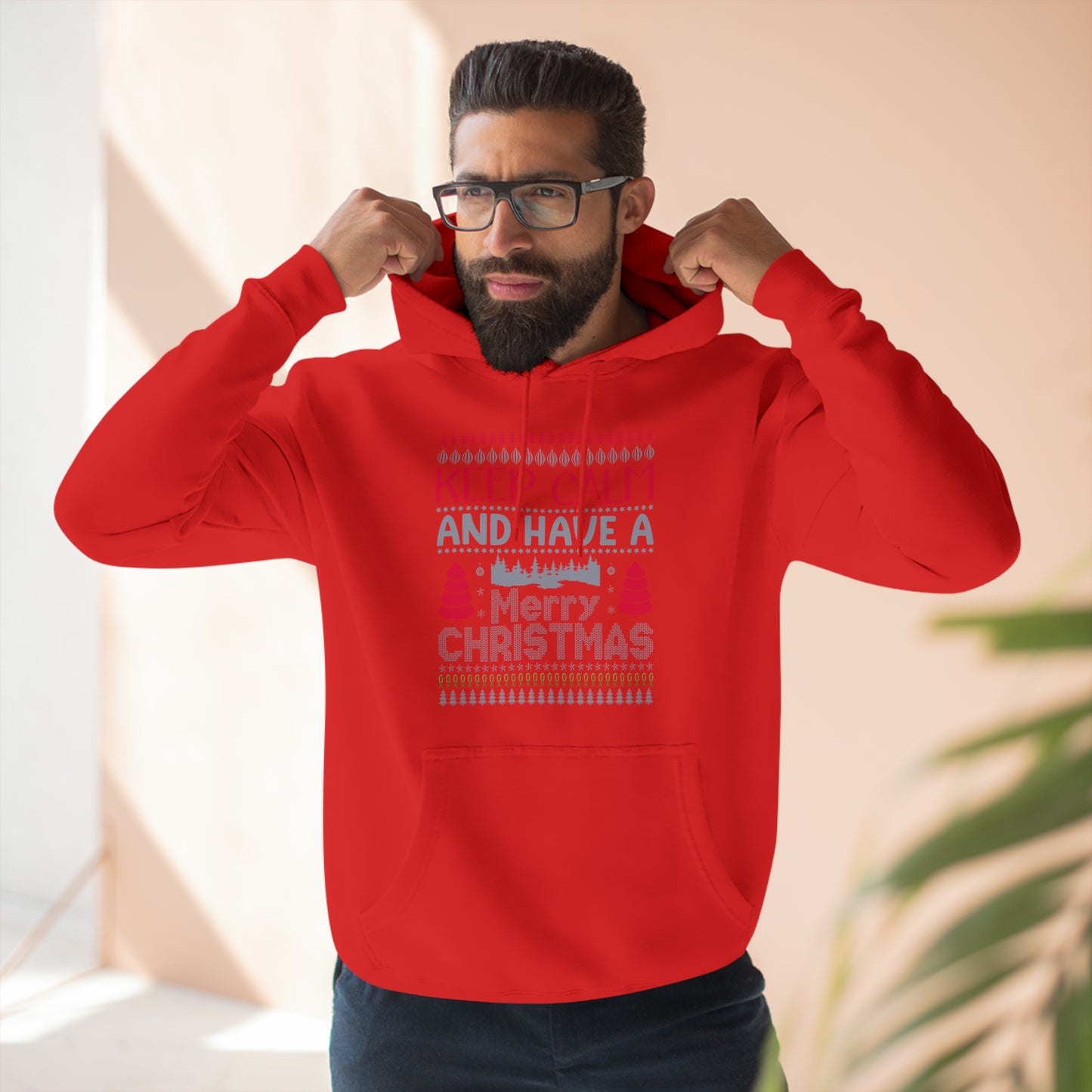 Keep Calm and Have a Merry Christmas Ugly Sweater Pullover Hoodie