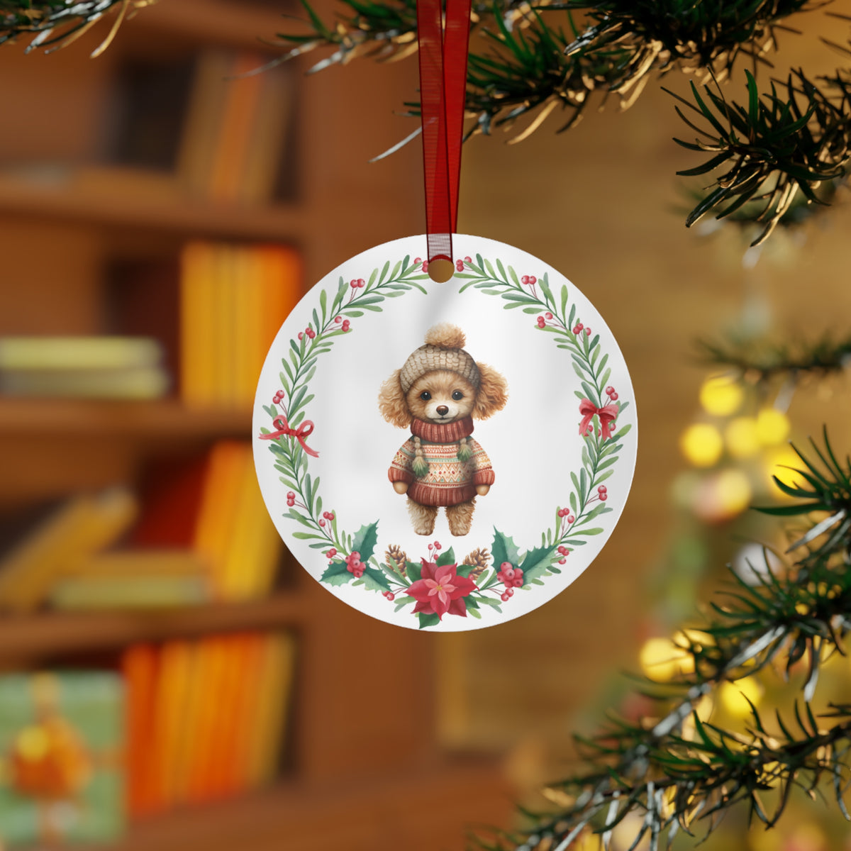 Poodle Dog in Sweater Ornament