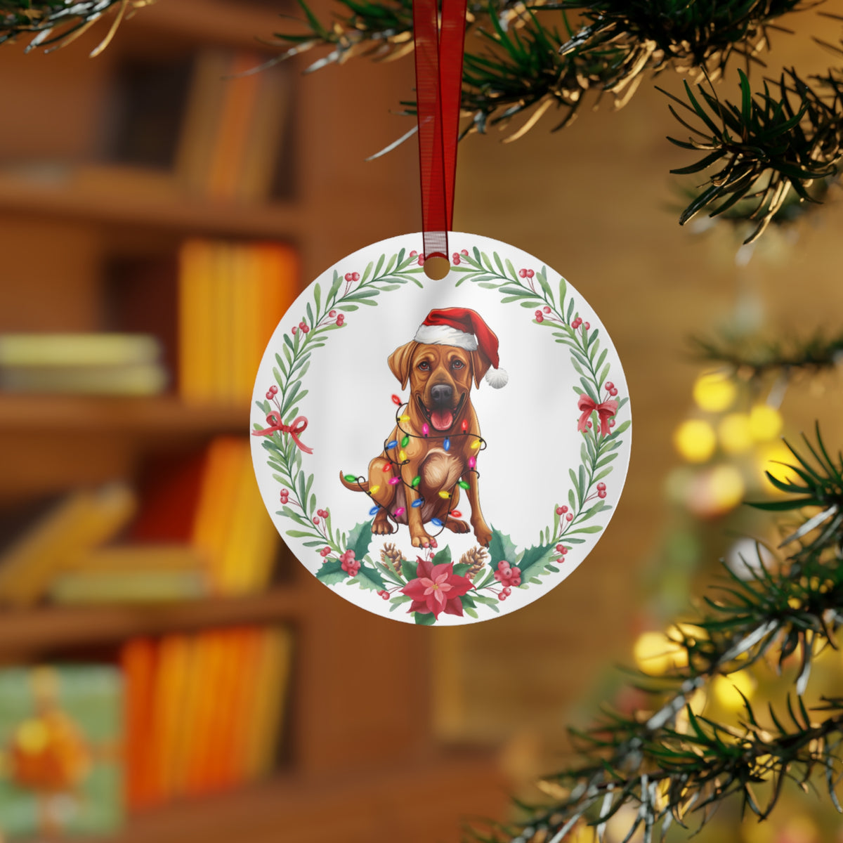Rhodesian Ridgeback Dog in Lights Ornament