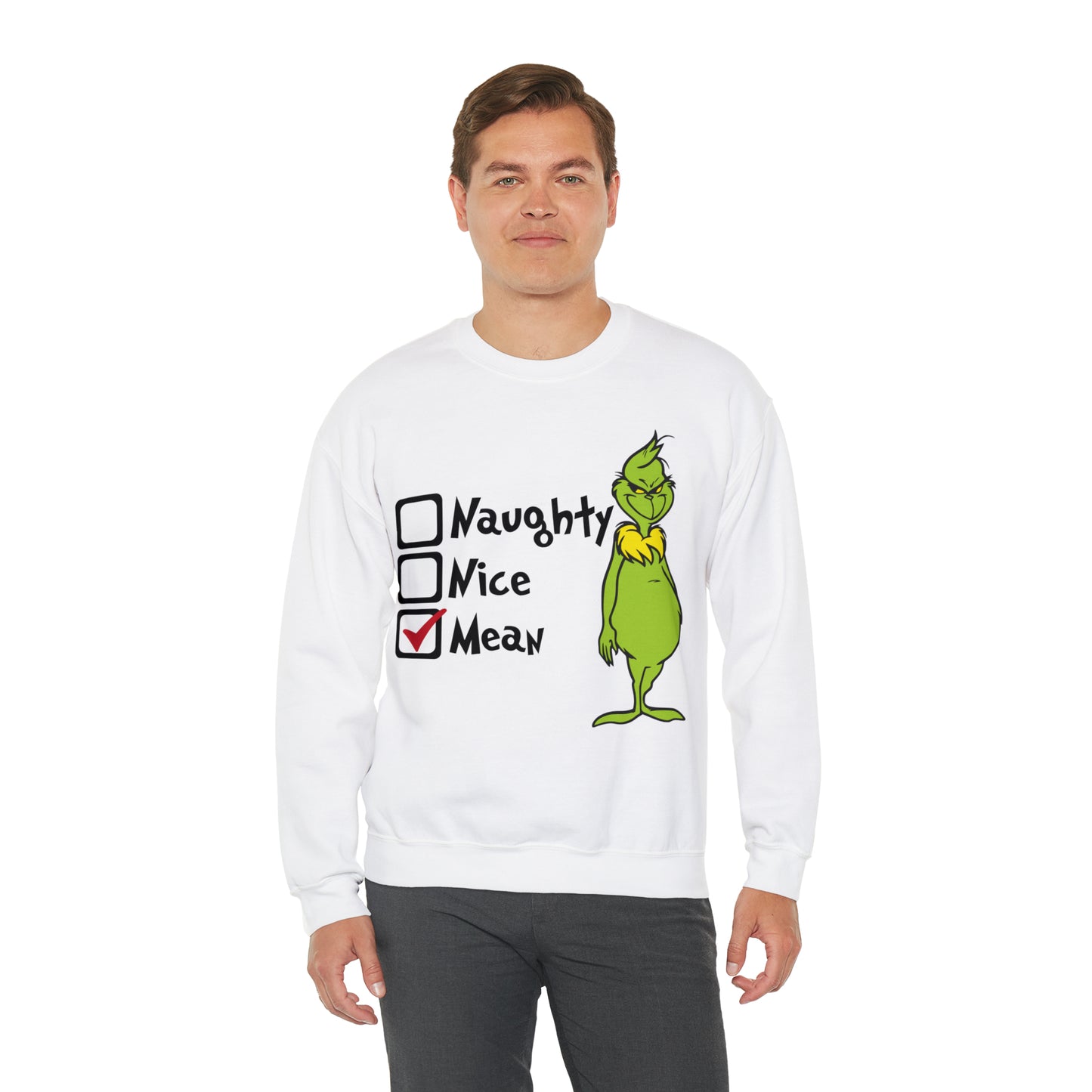 Naughty Nice Mean Grinch Christmas Sweatshirt
