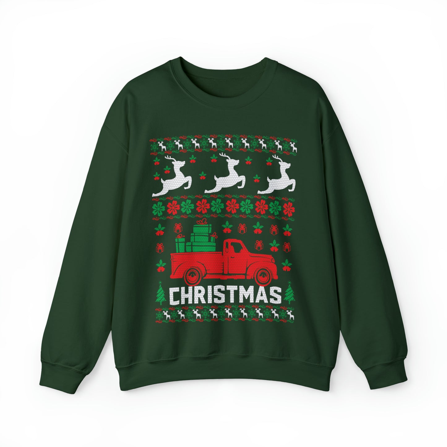 Red Merry Christmas Truck Ugly Sweater Sweatshirt