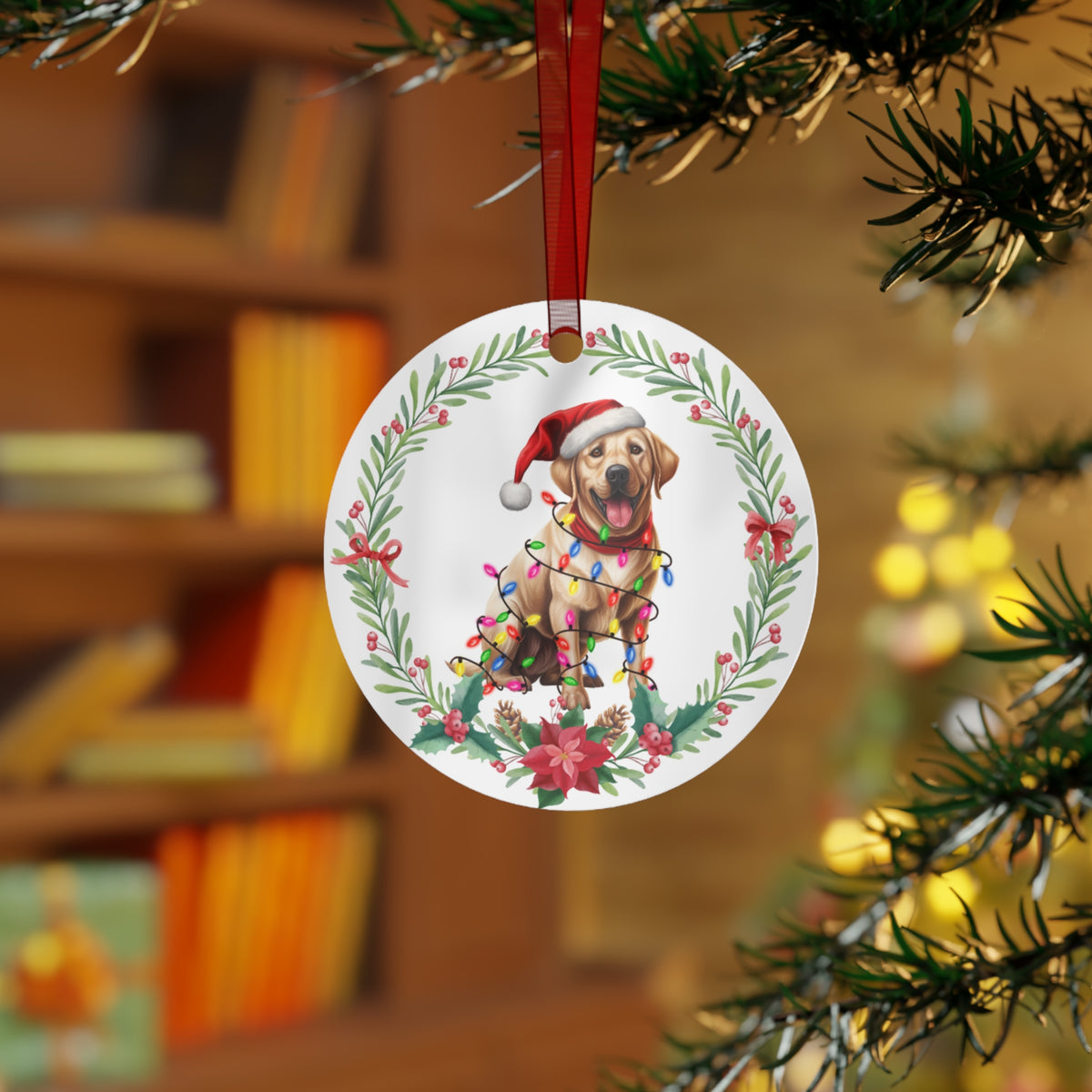 Labrador Retriever Dog in Lights Ornament