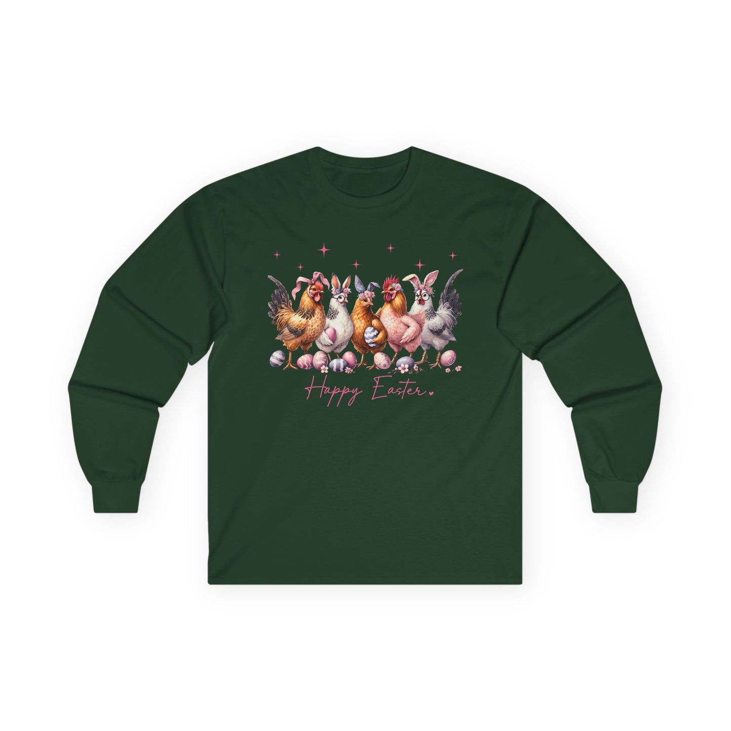 Happy Easter Chickens Long Sleeve T-Shirt