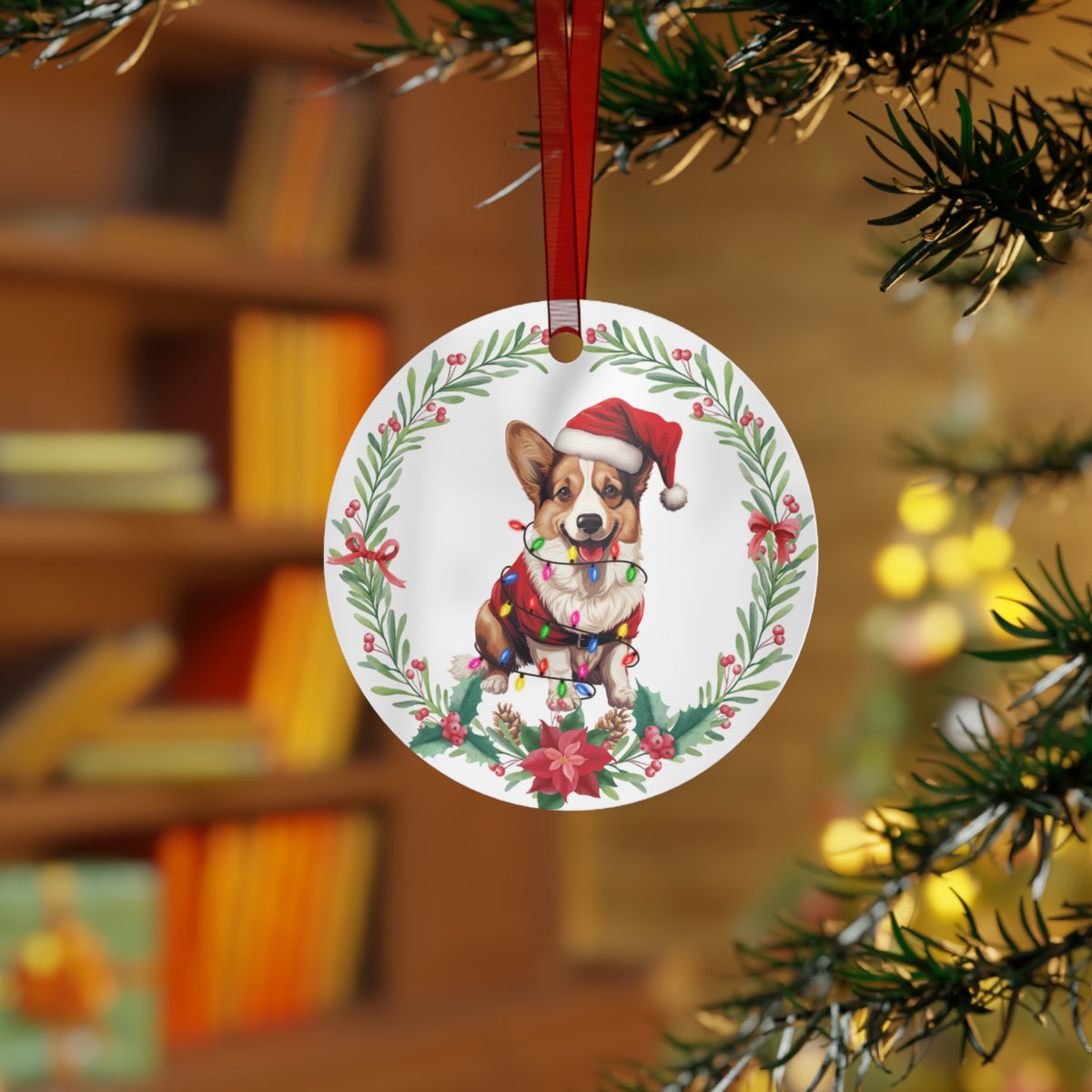 Cardigan Welsh Corgi Dog in Lights Ornament