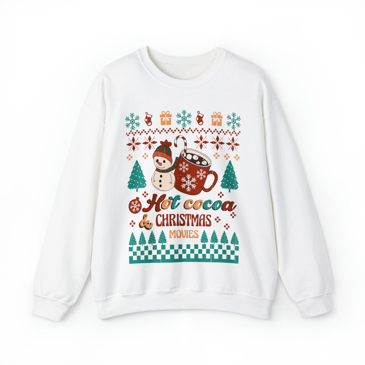 Hot Cocoa Christmas Movies Ugly Sweater Sweatshirt