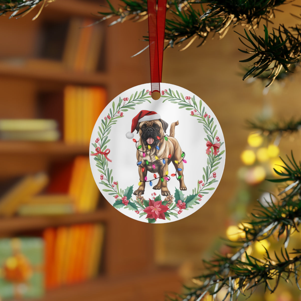 Bullmastiff Dog in Lights Ornament