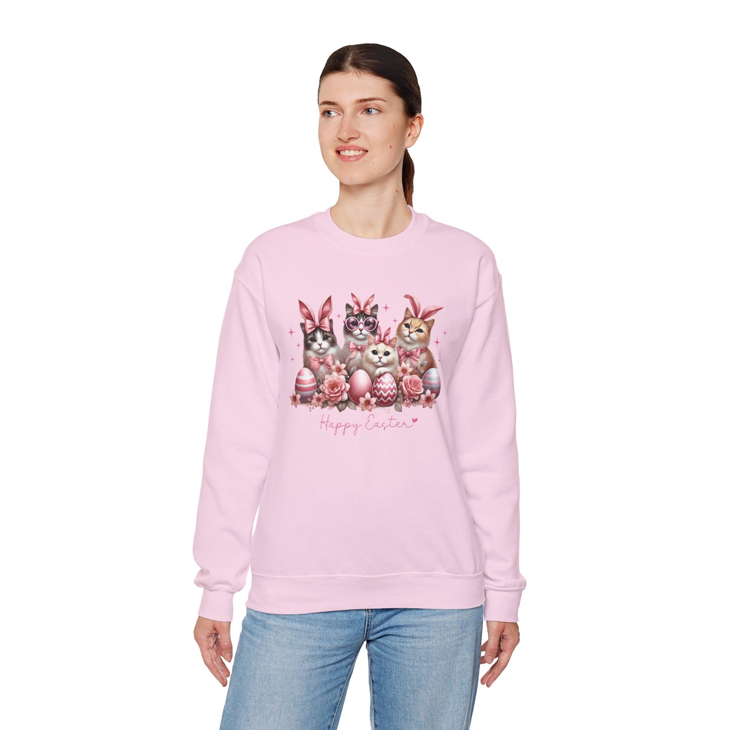 Easter Cats Sweatshirt Funny Felines With Bunny Ears Happy Easter Cat Lovers Apparel