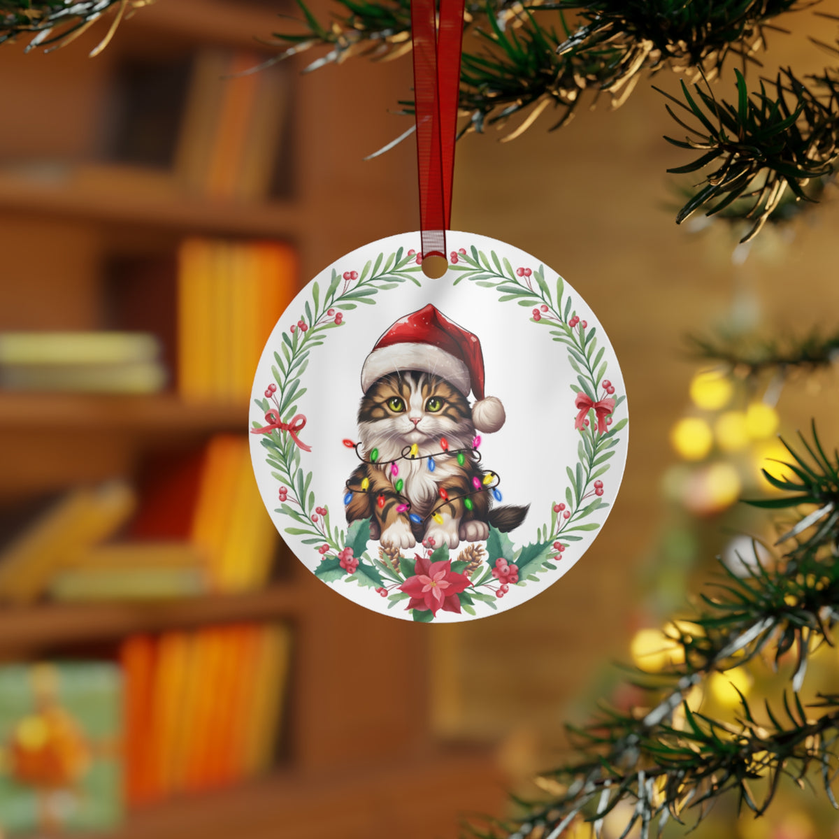 Pixie-Bob Cat in Lights Ornament