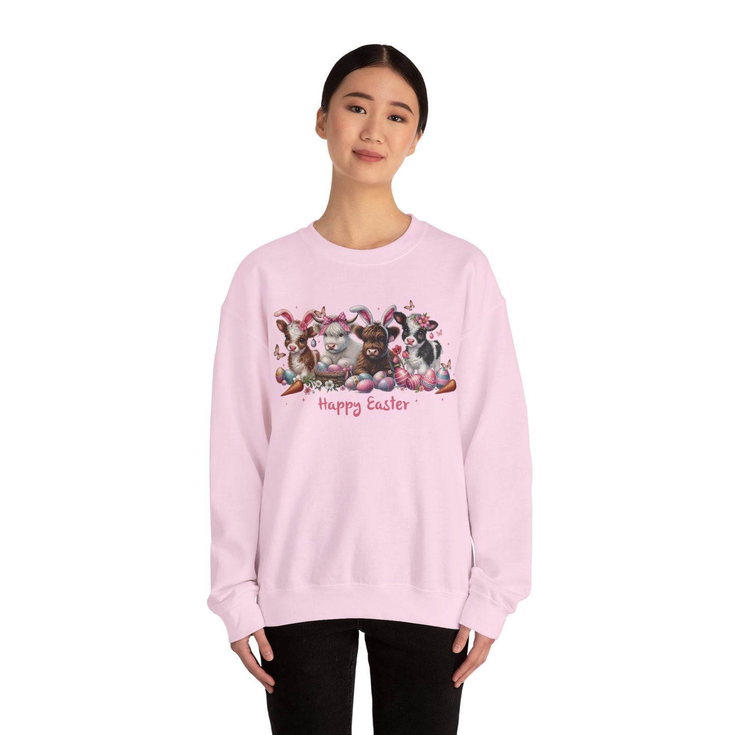 Easter Highland Cows with Bunny Ears Sweatshirt