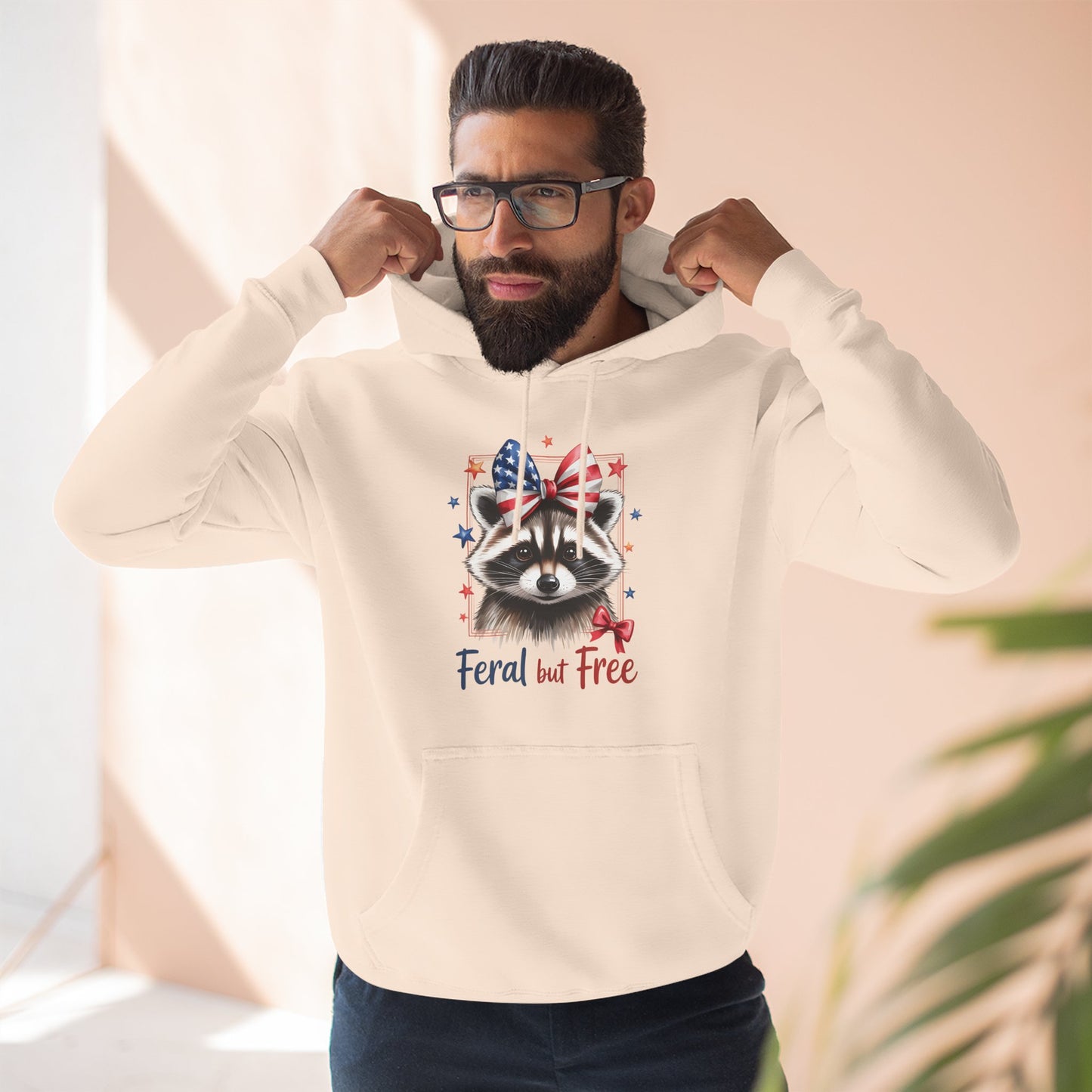 Feral But Free Raccoon Pullover Hoodie