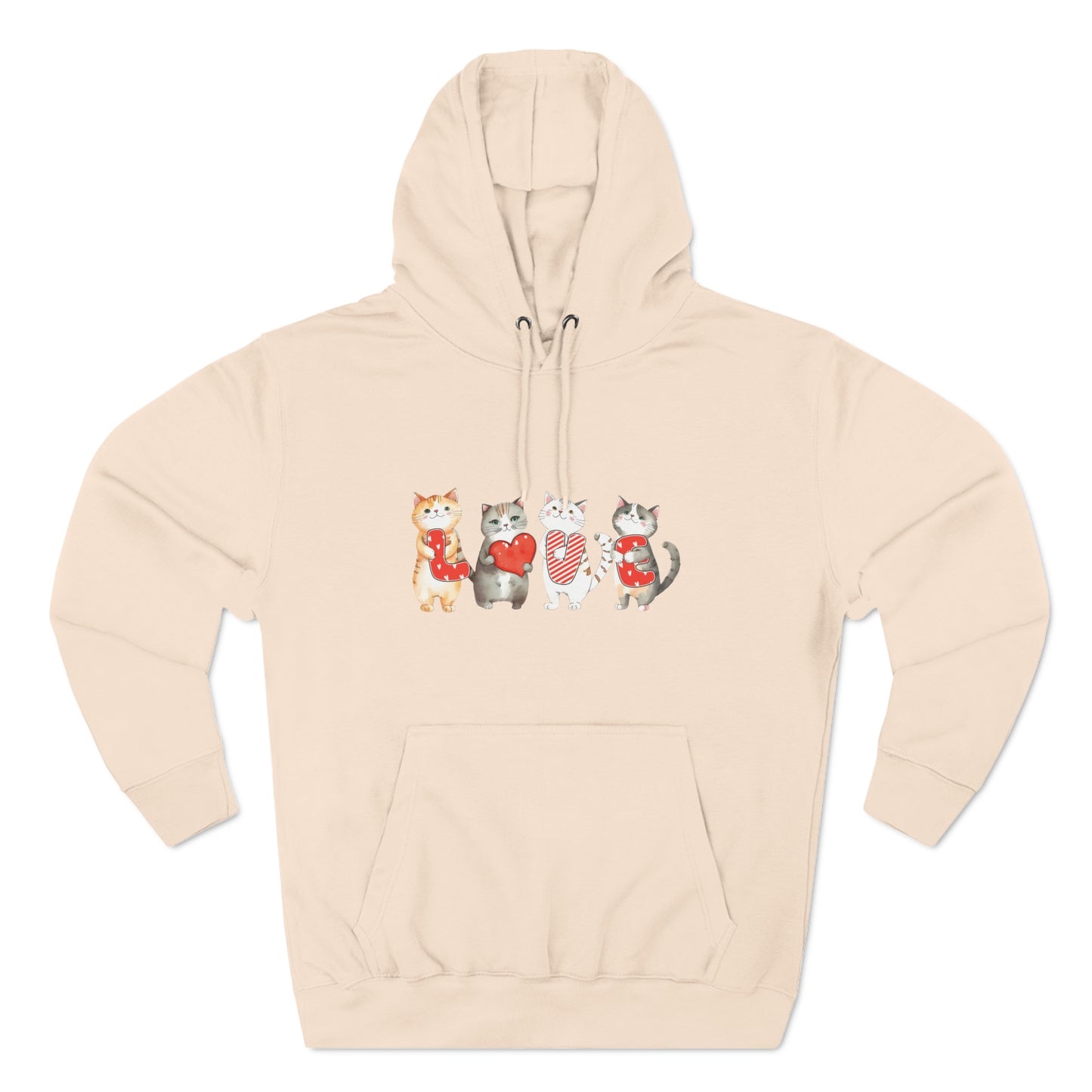 Love Cats Valentine Pullover Hoodie