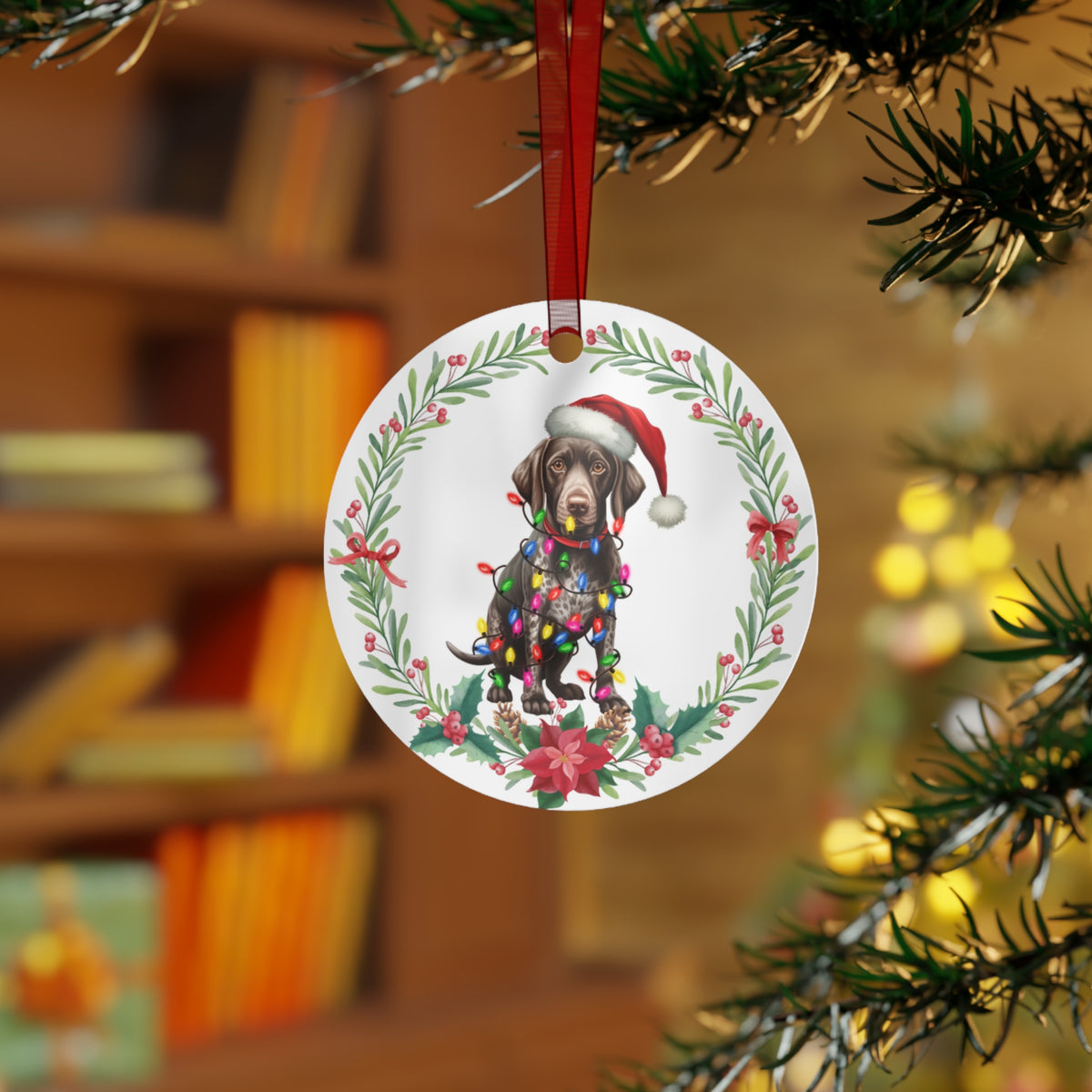German Shorthaired Pointer Dog in Lights Ornament