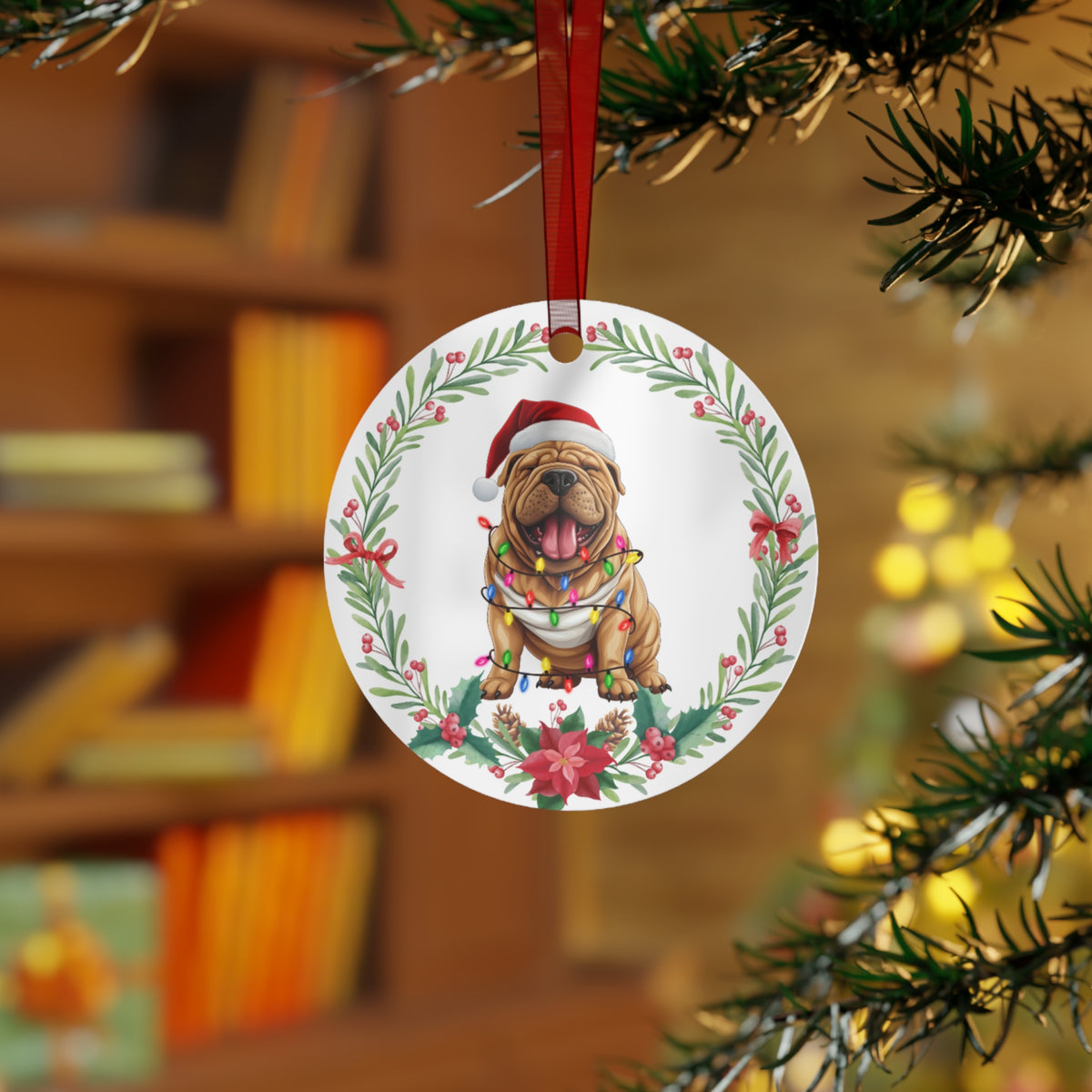 Shar-Pei Dog in Lights Ornament