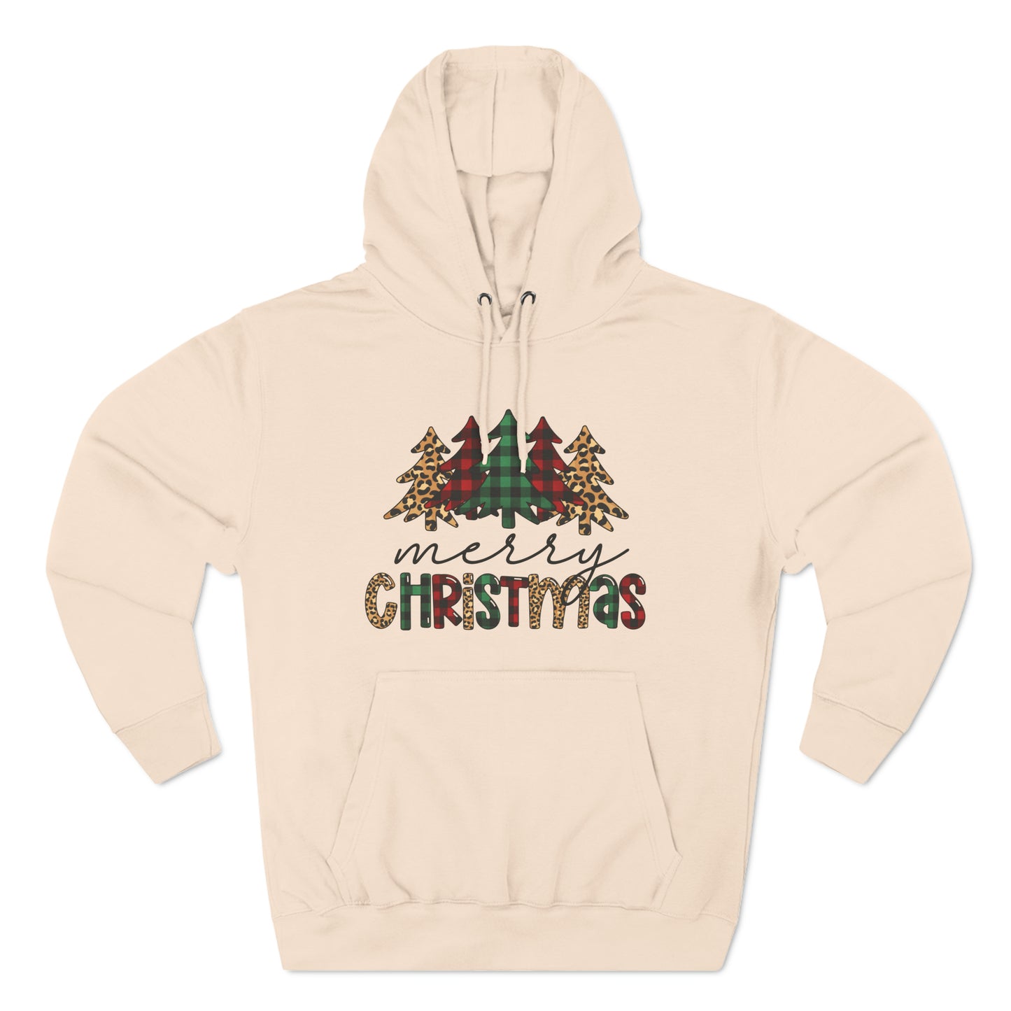 Merry Christmas Plaid Trees Pullover Hoodie