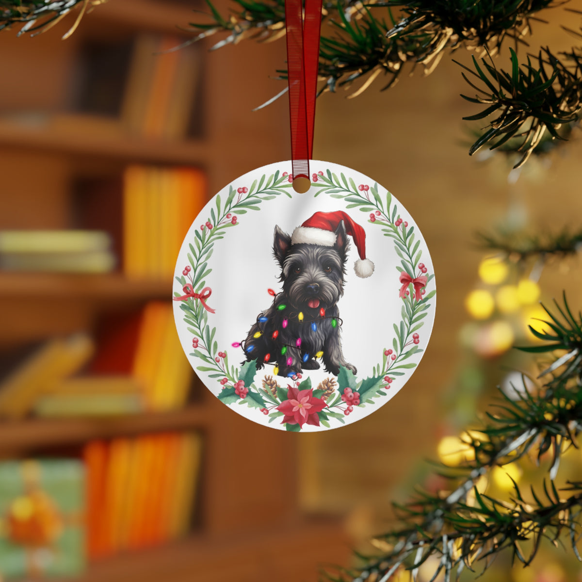 Scottish Terrier Dog in Lights Ornament