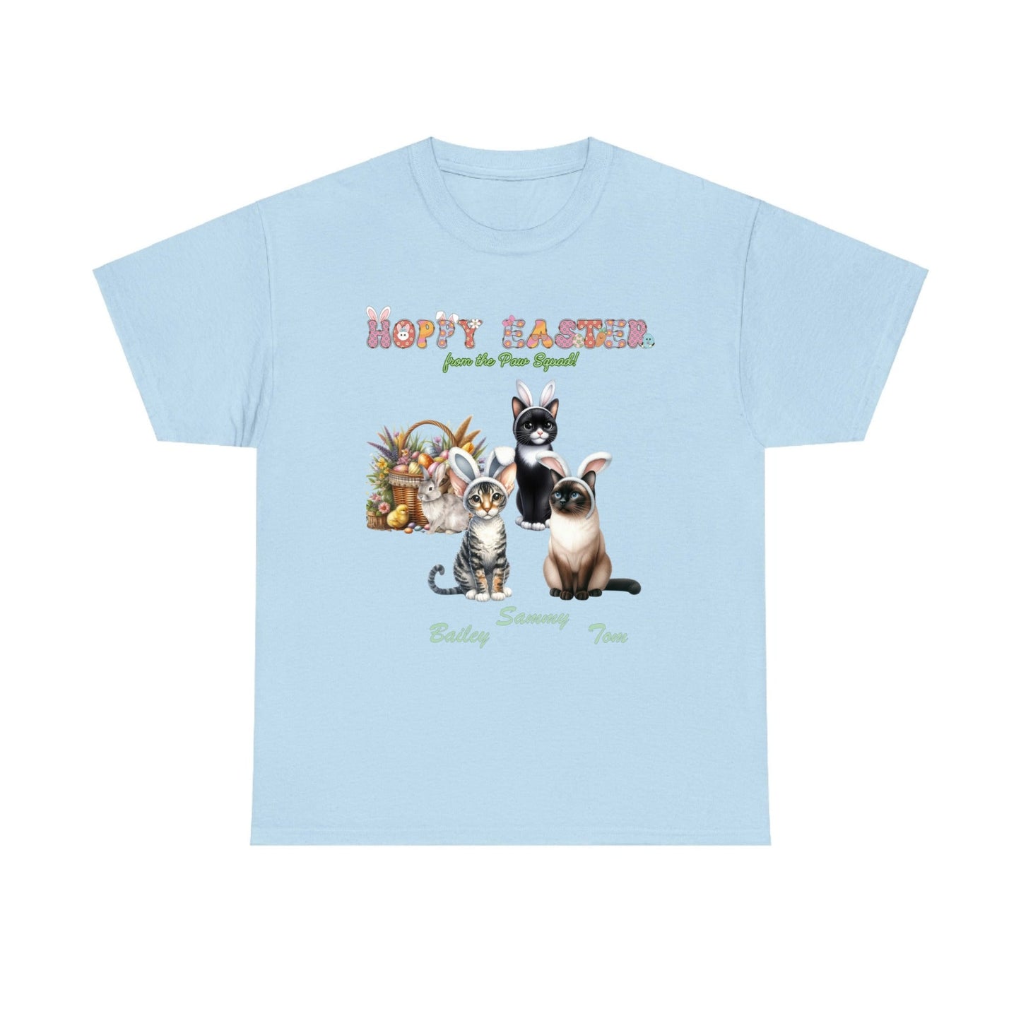 Custom Hoppy Easter Cats Heavy Cotton Tee