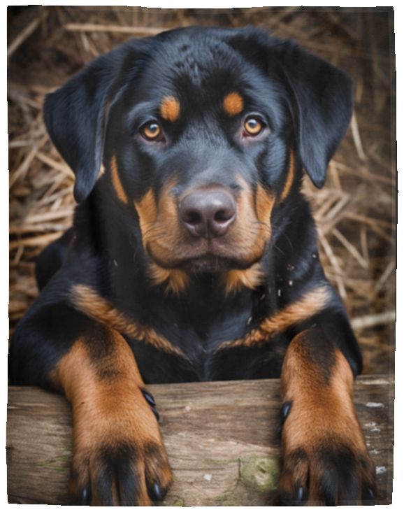 Rottweiler Puppy Rottie Plush Fleece Blanket