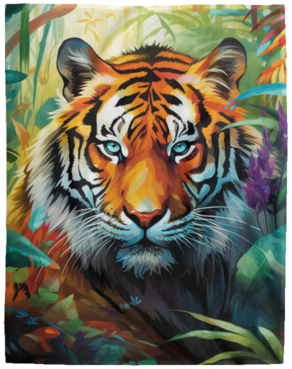 Tiger Art Big Cat Plush Fleece Blanket