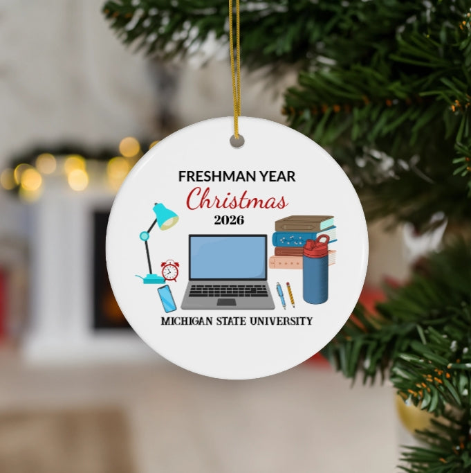 Personalized Freshman Year Christmas Ornament