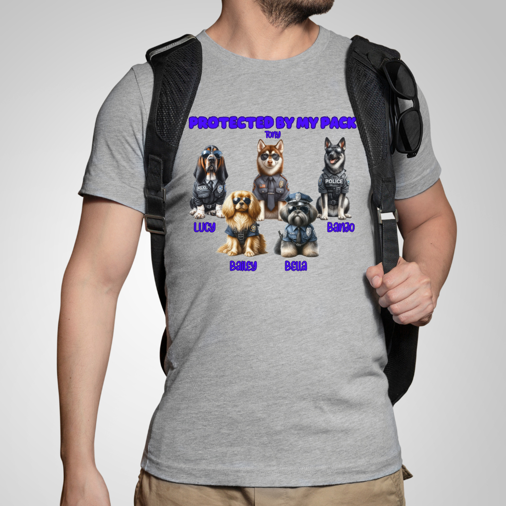 Custom Protected By My Pack Short Sleeve Tee