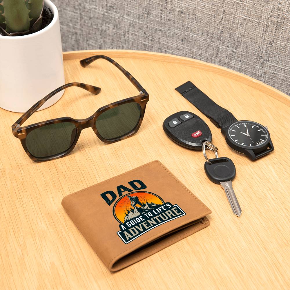 Dad A Guide to Life's Adventure Leather Wallet