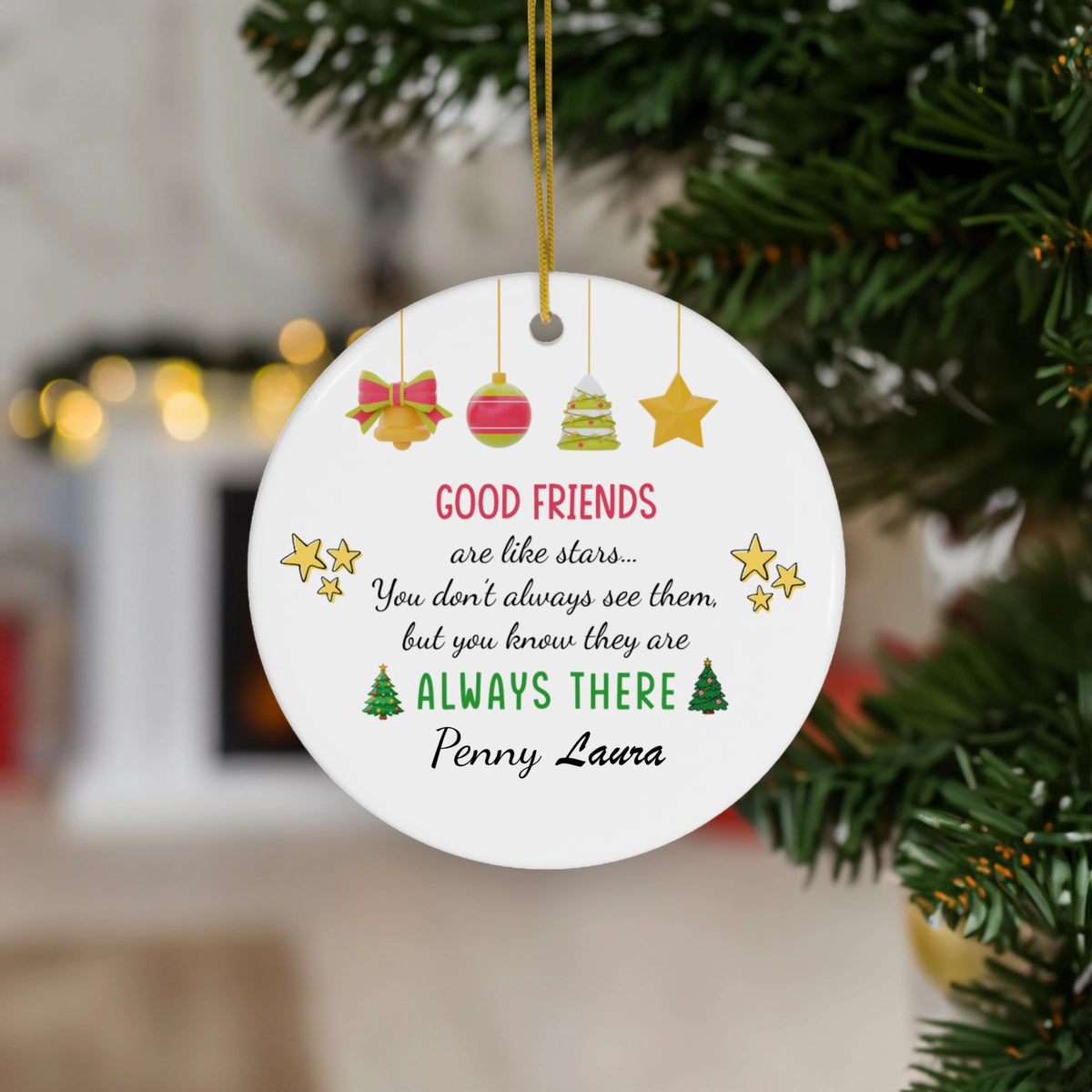 Personalized Good Friends Are Like Stars Ornament