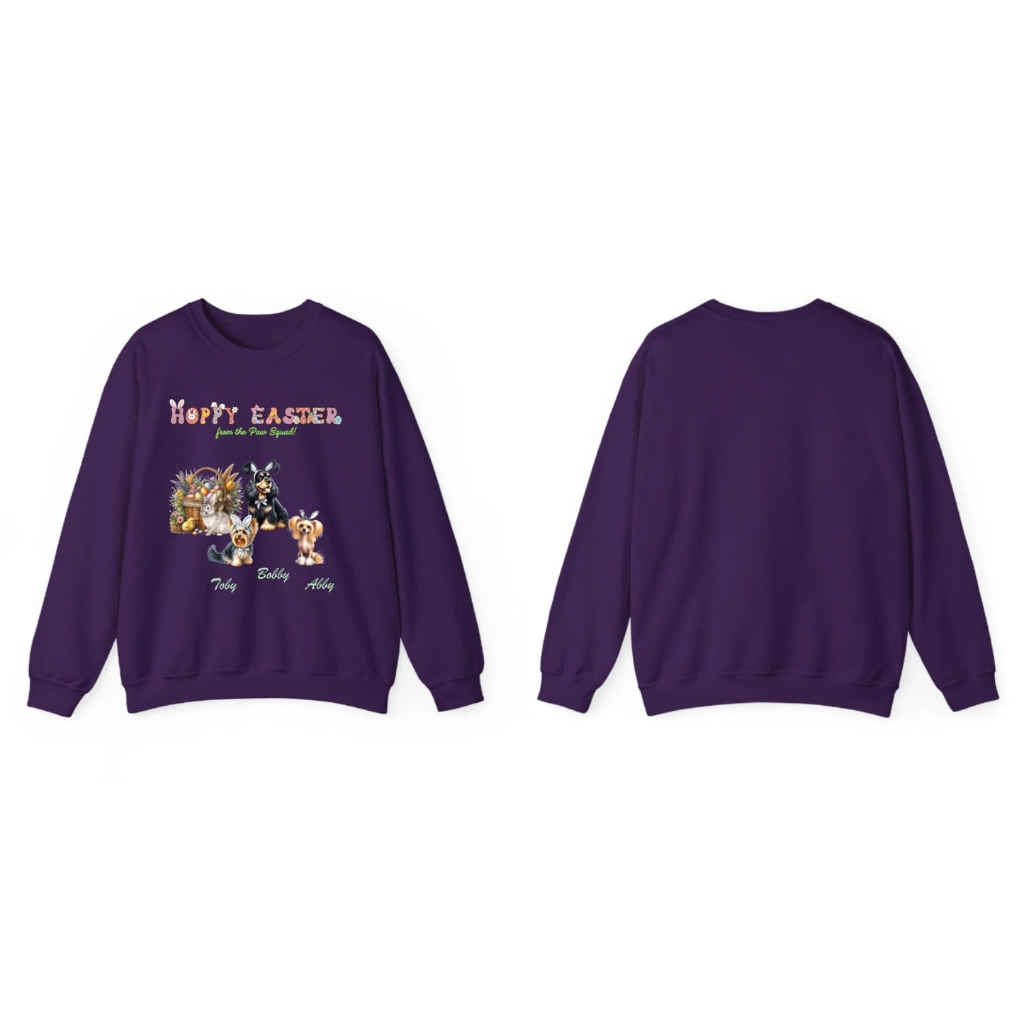 Custom Hoppy Easter Dogs Heavy Crewneck Sweatshirt