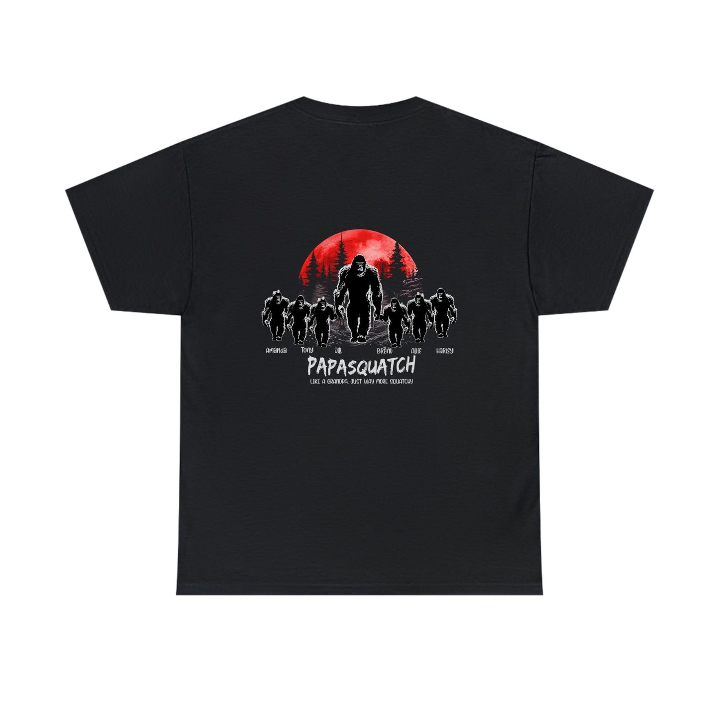 Papasquatch Grandpa Big Foot Fathers Day Heavy Cotton Tee