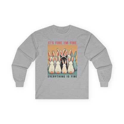 Easter Cat It's Fine Long Sleeve Tshirt