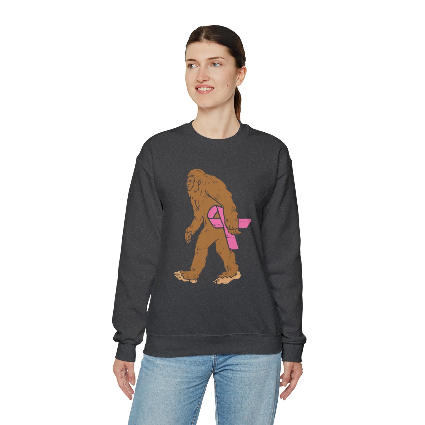 Squatch Bigfoot Breast Cancer Halloween Sweatshirt