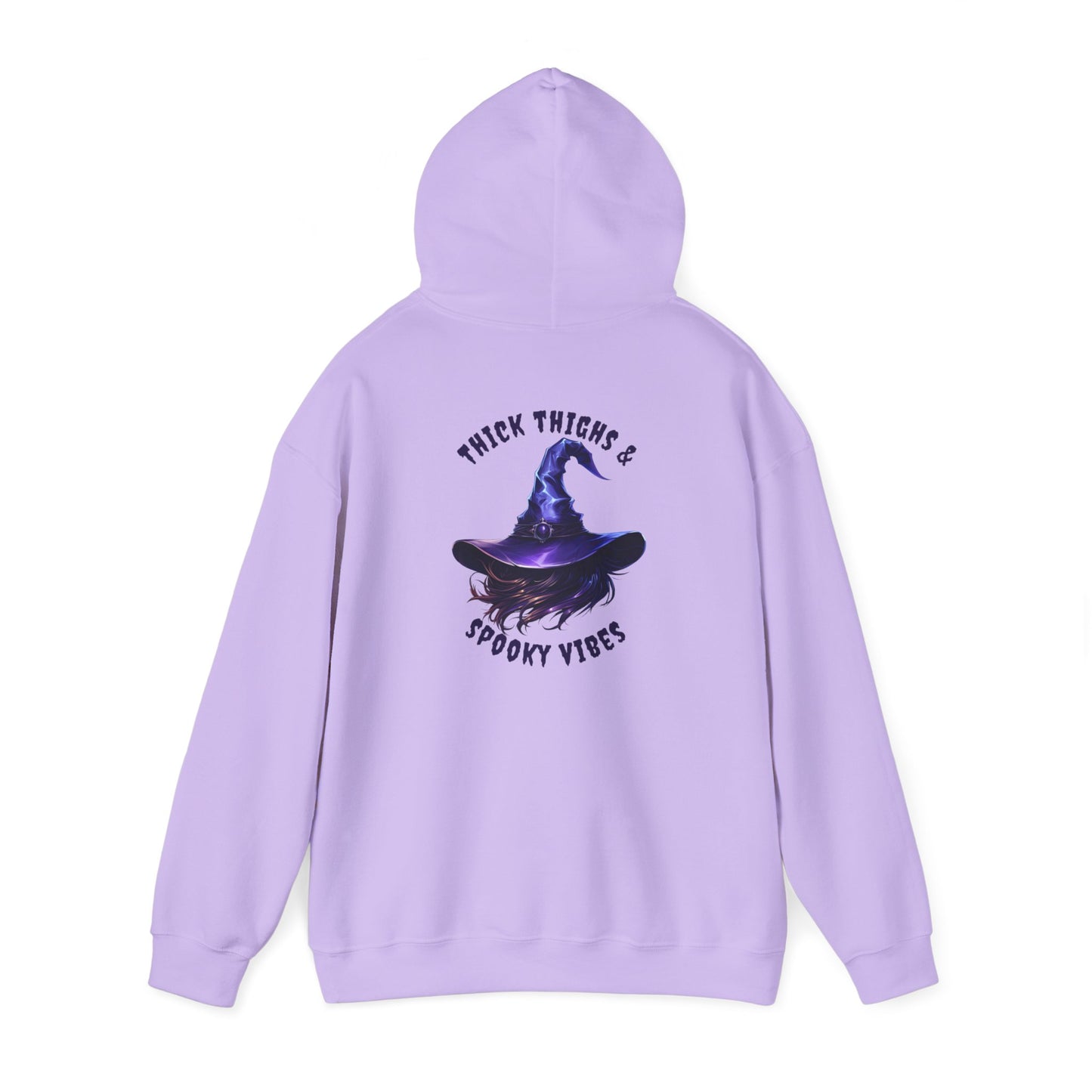 Thick Thighs And Spooky Vibes Witch Hat Halloween Pullover Hoodie