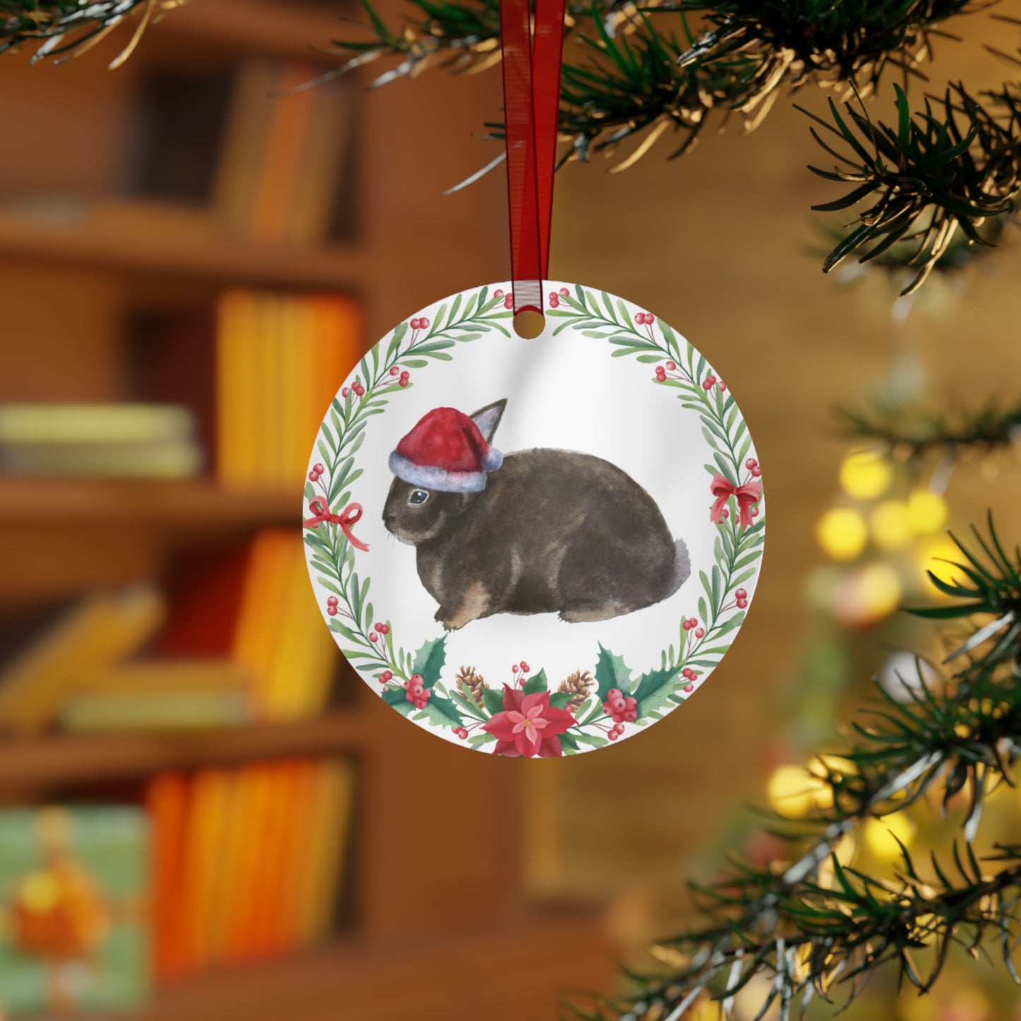 Chocolate Rex Rabbit Ornament