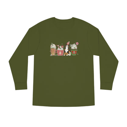 Australian Shepherd Dog Latte Christmas Long Sleeve Tee
