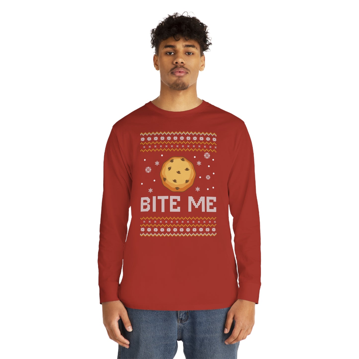Cookie Bite Me Christmas Ugly Sweater Long Sleeve T-shirt
