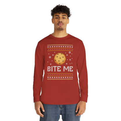 Cookie Bite Me Christmas Ugly Sweater Long Sleeve T-shirt