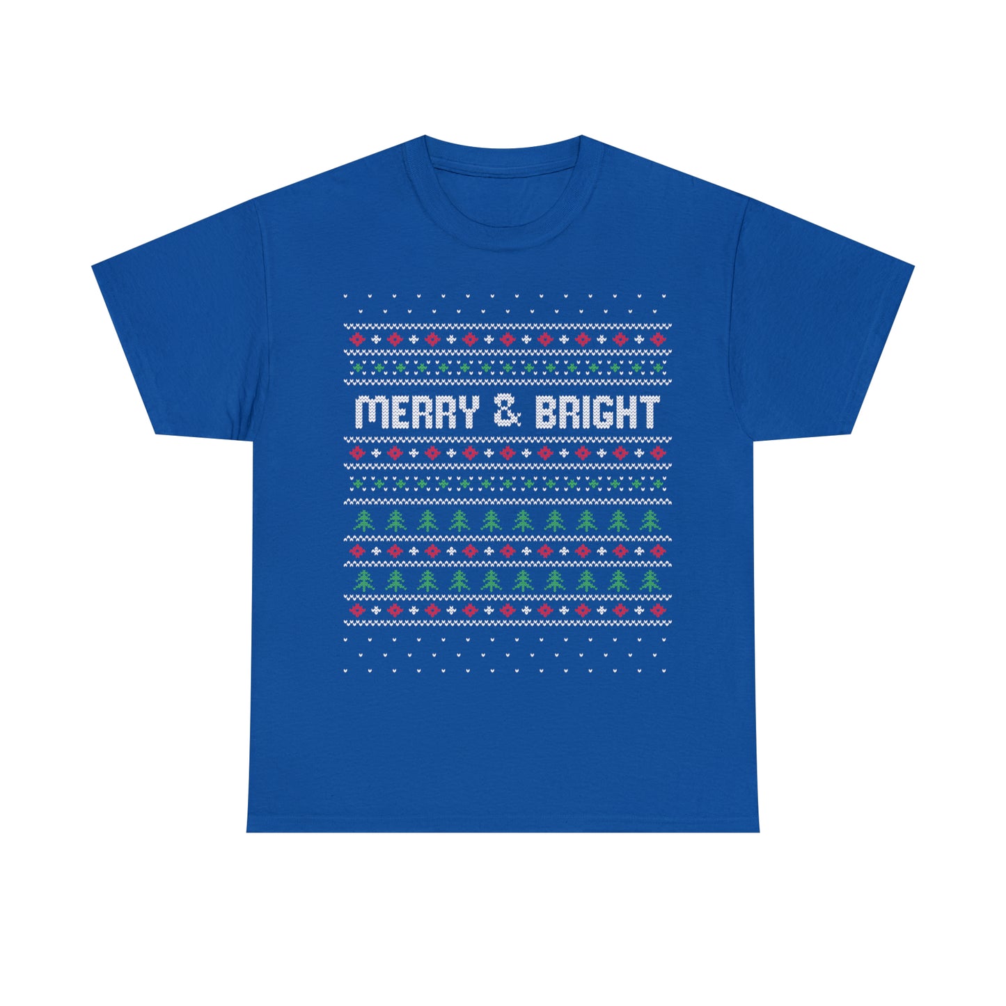 Merry and Bright Christmas Ugly Sweater Short Sleeve Tee